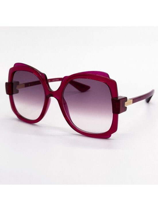 New Gucci Women Oversized Purple Pink Sunglasses GG1431S 003 Authentic main image 9
